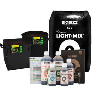 BioBizz LightMix + Starters Pack + Herbgarden Stofftöpfe
