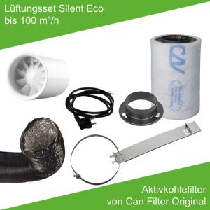 Abluftset Silent Eco bis 100 m³/h mit 100 mm...